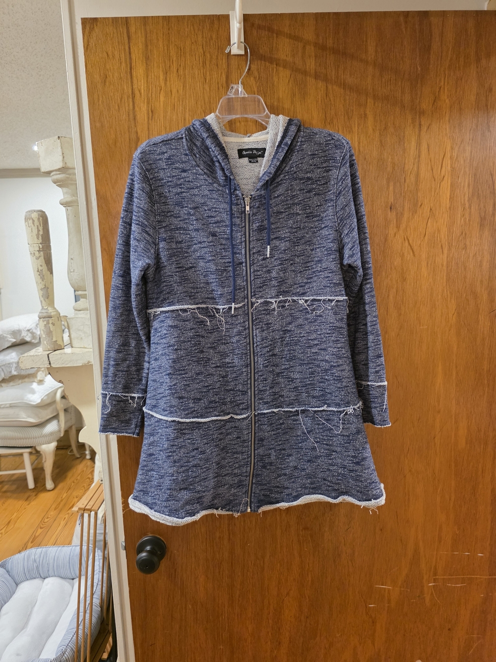 Charlie Paige Navy Zip-Up Hooded Jacket